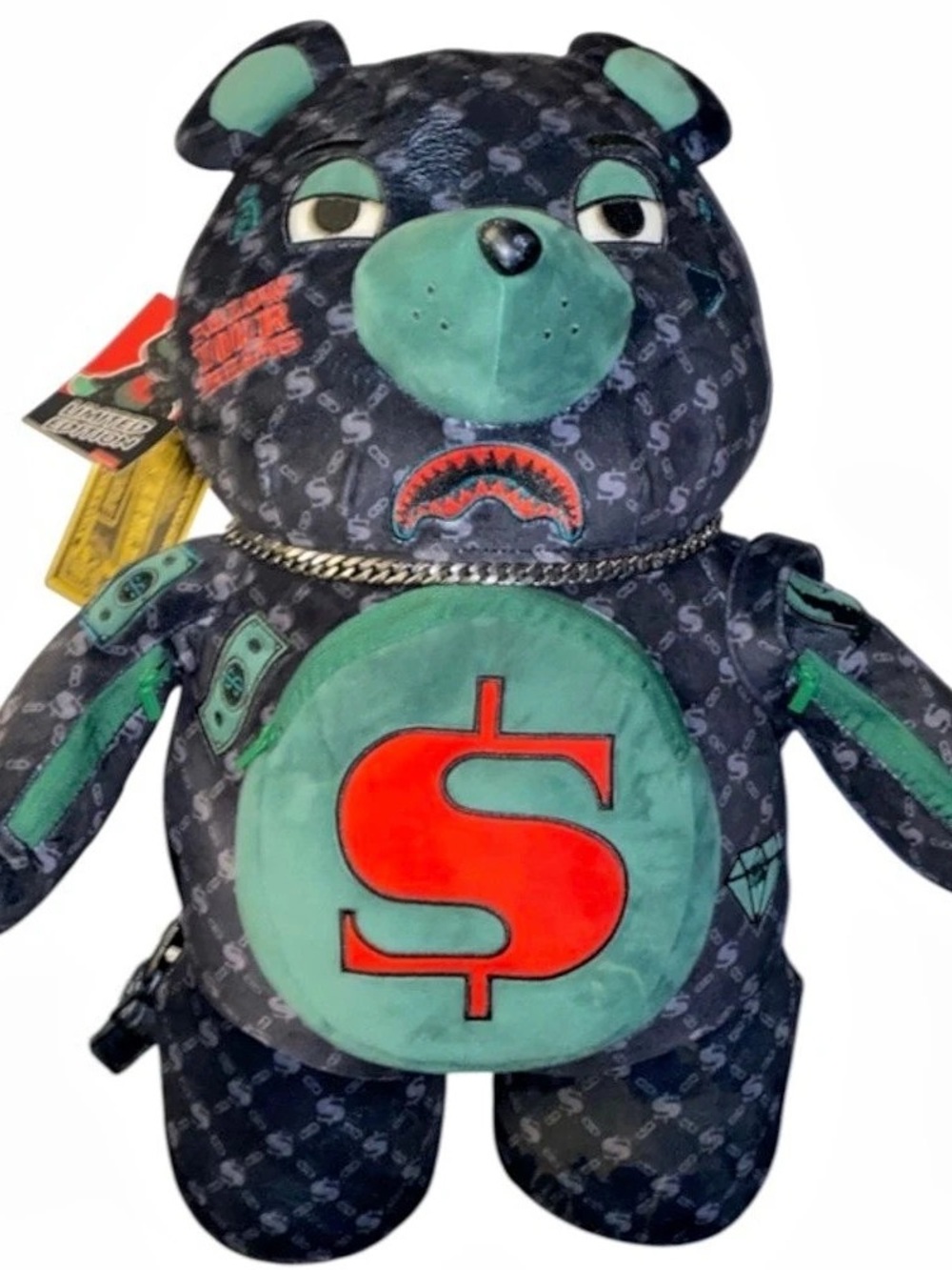 Sprayground Dinero Money Plush Bear Limited Edition Backpack NEW w/ Tag